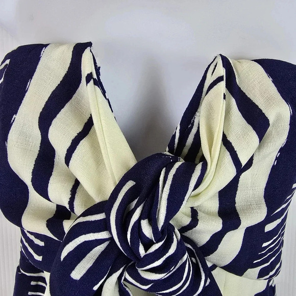 NWT Lulus Delphi Blue and White Striped Tie-Front Strapless Jumpsuit Size Small - Picture 9 of 14